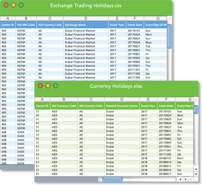 Holiday Data Service Samples